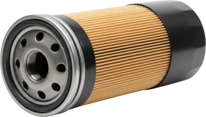 Automotive Spin on Oil Filter Close up Product Shot Replacement Part Car Maintenance