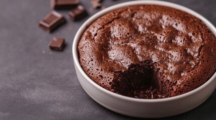 Decadent Molten Lava Cake with Rich, Oozing Chocolate Filling and Sliced Open Dessert