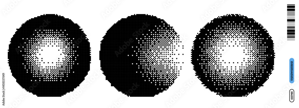 Poster exploration of y2k aesthetics in a vector illustration featuring dada influence and bitmap technique
