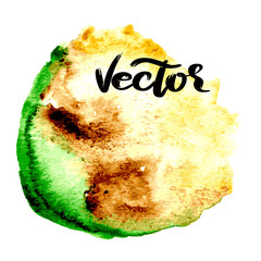 Hand Drawn Watercolor Drops Round Vector Illustration