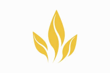 Simple flat yellow flower logo 