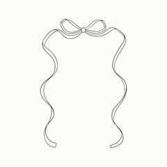 Retro frames made of ribbons and baets. Vector simple hand drawn illustration.