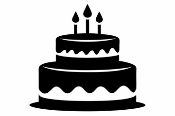 Birthday Cake Silhouette Vector Illustration 
