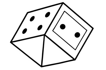 Dice Line Art Vector Illustration 