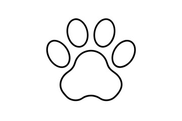 Dog Paw Print Line Art Vector Illustration  