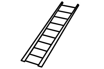 Ladder Line Art Vector Illustration 