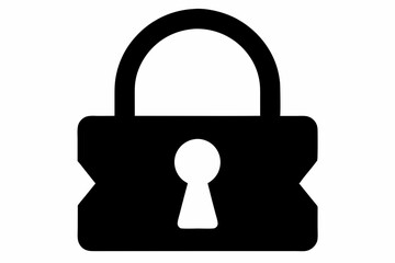 Lock Silhouette Vector Illustration 