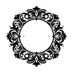 Elegant Black & White Ornamental Circle Frame Design