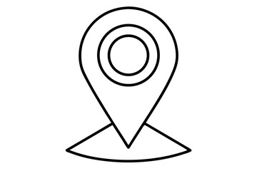 Map Pin Line Art Vector Illustration 