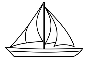 Sailboat Line Art Vector Illustration 