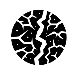 Cracked Earth: Black and White Abstract Vector Illustration