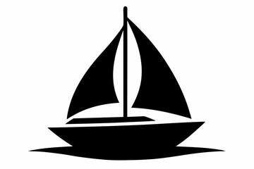 Sailboat Silhouette Vector Illustration 