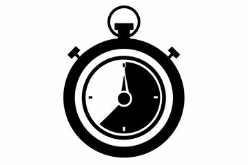 Stopwatch Silhouette Vector Illustration 