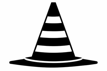 Traffic Cone Silhouette Vector Illustration 