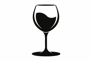 Wine Glass Silhouette Vector Illustration 