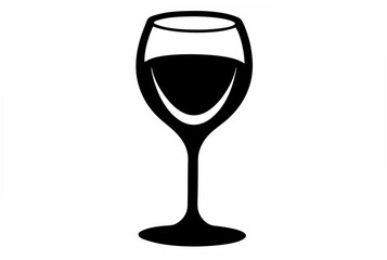 Wine Glass Silhouette Vector Illustration 