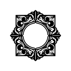 Elegant Ornate Black and White Decorative Frame - Vector Design