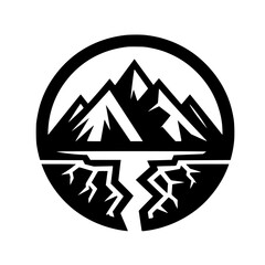 Mountain Range Split: Abstract Black and White Logo Design