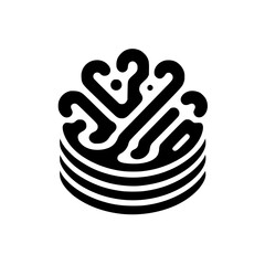 Abstract Cake Logo in Minimalist Black and White