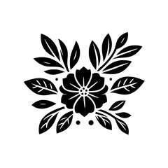 Elegant Black Floral Silhouette: Decorative Vector Design