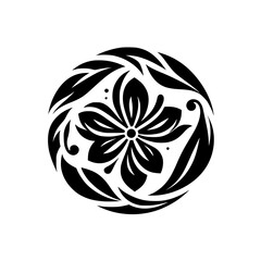 Elegant Floral Mandala in Black & White - Vector Illustration