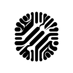 Abstract Black and White Circular Design Element for Branding