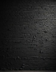 Moody black brick wall, heavily textured, distressed mortar, ominous feel , hidden, secrets