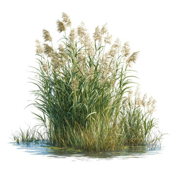 Lush Common Reed (Phragmites australis) by the Water's Edge