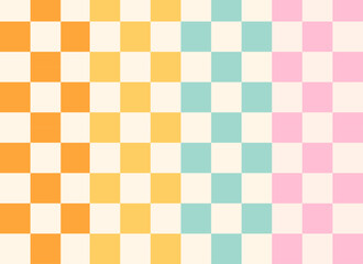 Colorful Checkered Grid with Pastel and Retro Aesthetic