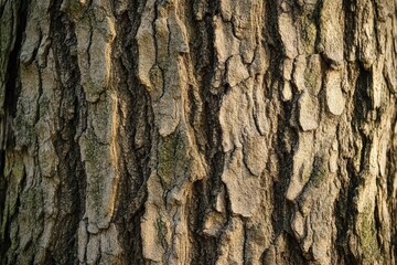 Obraz premium Close-up view of textured tree bark.