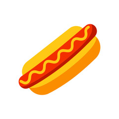 Hot Dog Vector Illustration for Fast Food Snack and Restaurant Design Projects