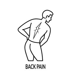 Fototapeta premium Back Pain Vector Illustration for Medical Health and Spine Care Concepts