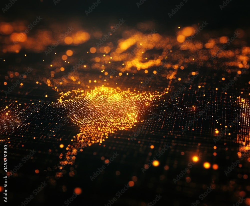 Poster abstract digital network: a captivating display of interconnected data streams, visualized through a