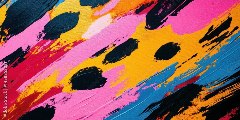 Poster abstract brushstroke art: a vibrant and dynamic abstract artwork bursts with colorful brushstrokes, 