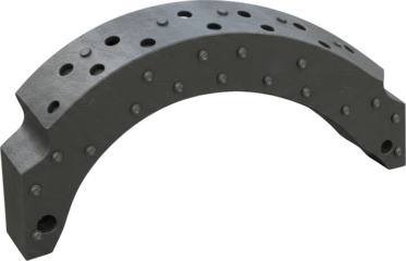Industrial Curved Metal Brake Shoe Component with Bolts and Holes Heavy Duty Engineering Part