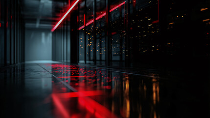 Futurist waiter room showcasing modern digital technology.