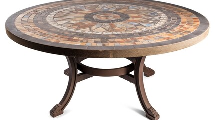 Round mosaic outdoor patio table