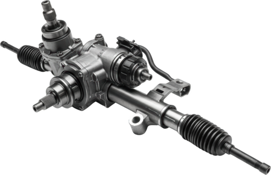 Automotive Electric Power Steering Rack Assembly EPS System Closeup View