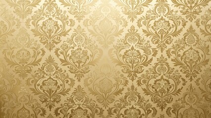 Luxurious gold damask backdrop with intricate floral patterns and soft pastel colors against a warm beige background , gold damask, luxury backdrop