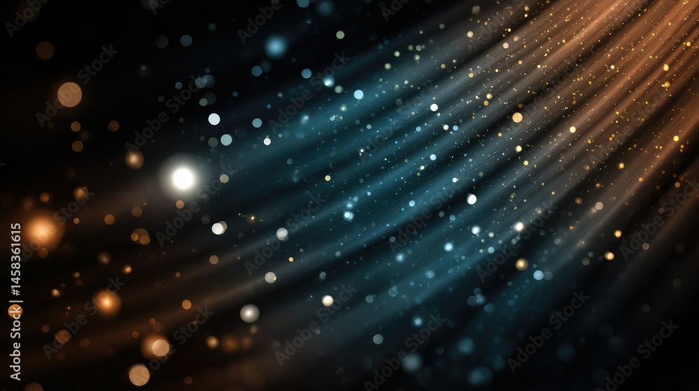 Poster glowing particle streams: a dark abstract artwork