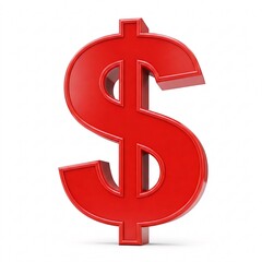 Obraz premium A glossy red dollar sign, isolated