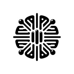 Abstract Circuitry Logo Design - Minimalist Black and White Illustration
