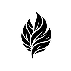 Minimalist Leaf Logo: Black and White, Nature Icon for Branding