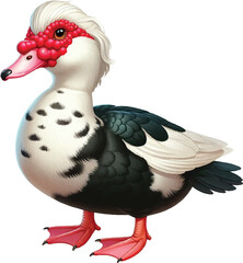 2D cartoon full-body kind of a duck