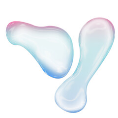 Abstract liquid bubble with a fluid, iridescent surface on a transparent background. Perfect for modern design projects, tech branding. 3D liquid Bubble.