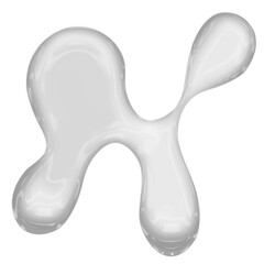 Abstract liquid bubble with a fluid, iridescent surface on a transparent background. Perfect for modern design projects, tech branding. 3D liquid Bubble.