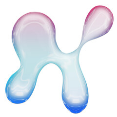 Abstract liquid bubble with a fluid, iridescent surface on a transparent background. Perfect for modern design projects, tech branding. 3D liquid Bubble.
