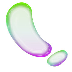 Abstract liquid bubble with a fluid, iridescent surface on a transparent background. Perfect for modern design projects, tech branding. 3D liquid Bubble.