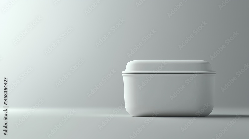 Poster a minimalist white container on a soft gradient background, perfect for product display.