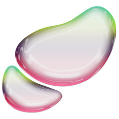Abstract liquid bubble with a fluid, iridescent surface on a transparent background. Perfect for modern design projects, tech branding. 3D liquid Bubble.